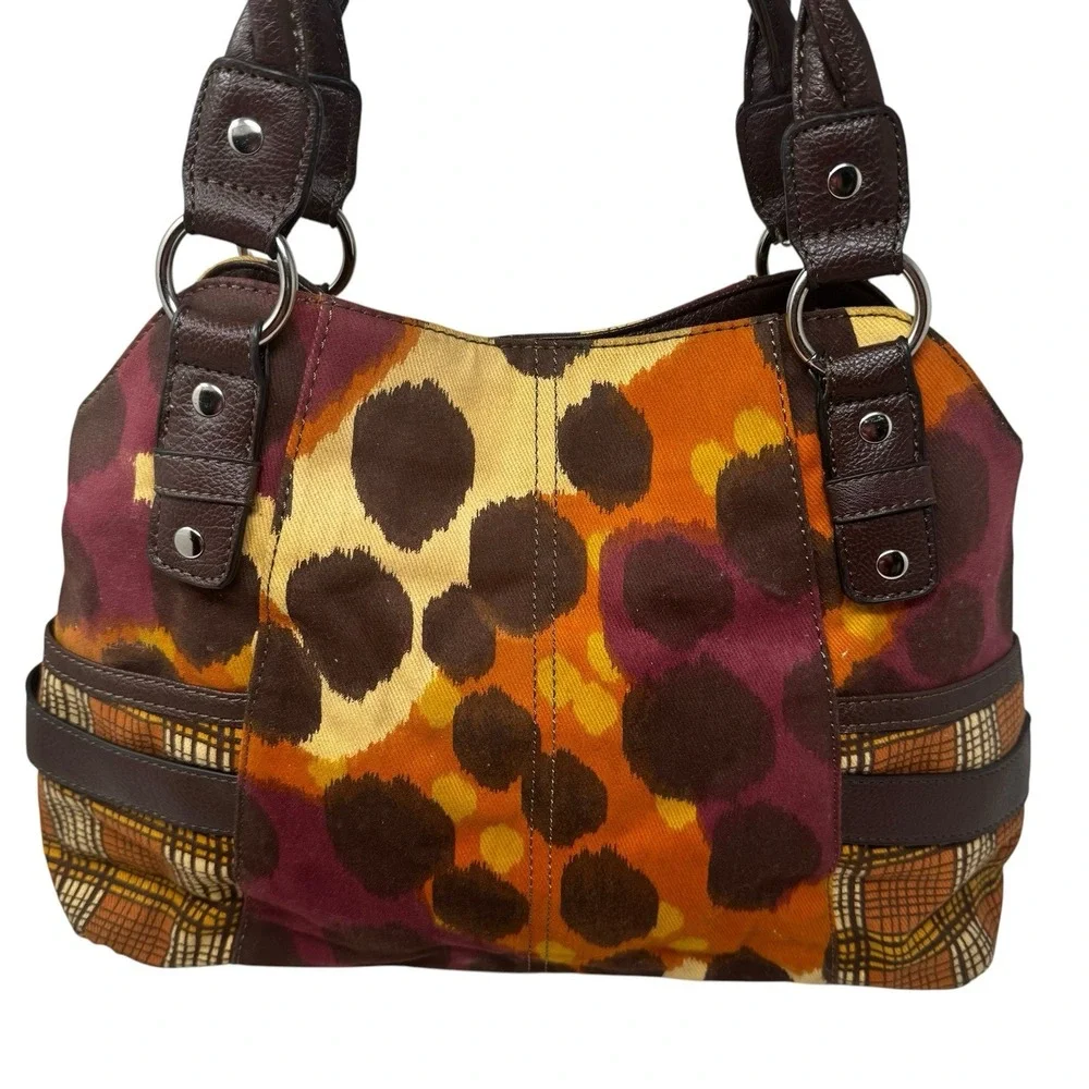 Relic Handbag Mixed Animal Print Plaid Faux Leather Handles Retro 90's Y2K Boho